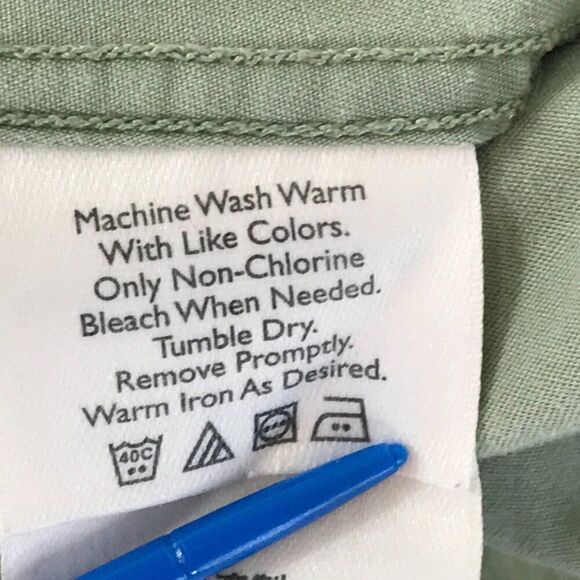 Eddie Bauer Casual Button Down Shirt Men's Large Green 100% Cotton Woven Outdoor - Picture 11 of 11